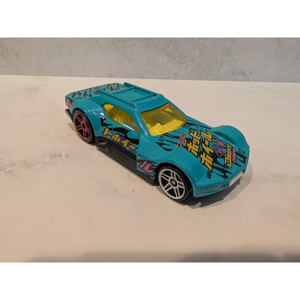 Hot Wheels 2014 Driftsta CFH23 Teal Blue Japanese Graphics 1:64 Diecast Toy‎ Car